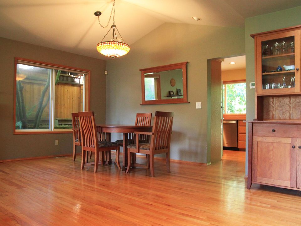 Dining room facing Northeast and into kitchen