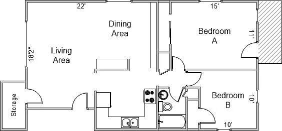 2 bed, 1.0 bath, 1000 sqft, $1,850 — Photo 4