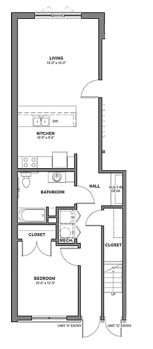 Floor plan 1 Bedroom Apt Floorplan