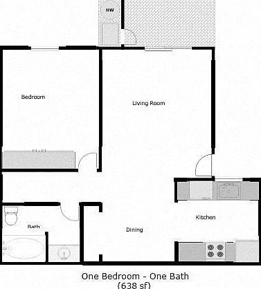 One bedroom floorplan