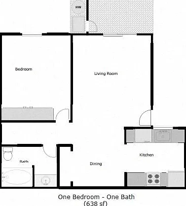 One bedroom floorplan