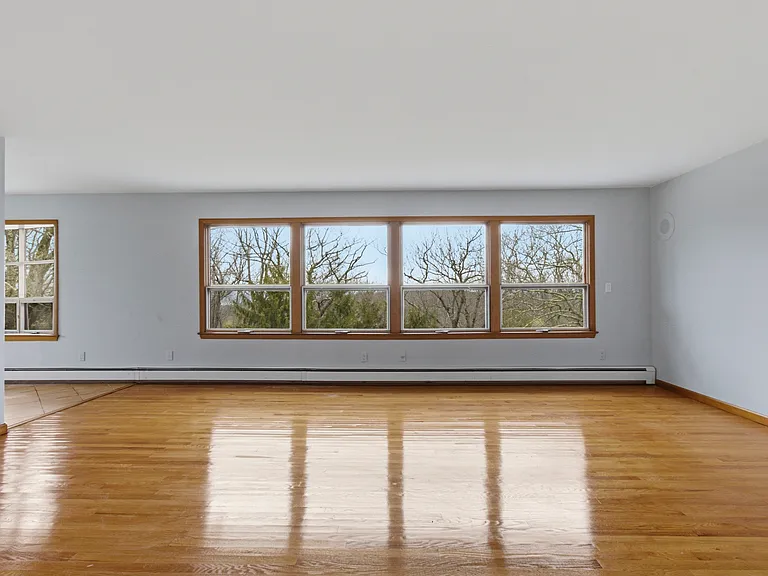 Wall of windows brings the outdoors in.