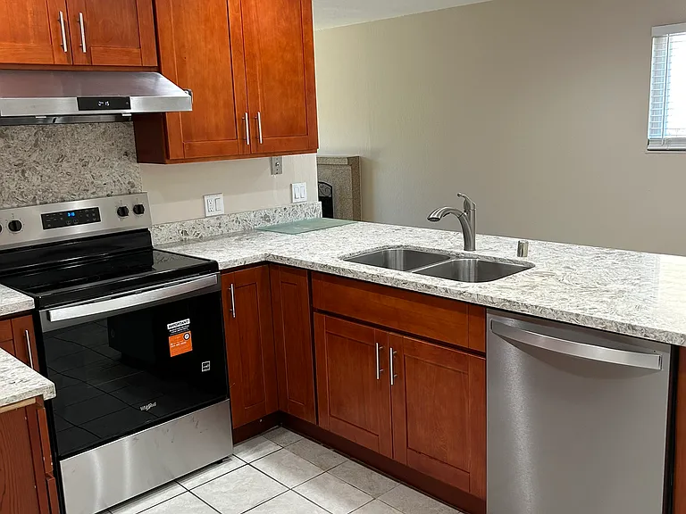 Kitchen with range