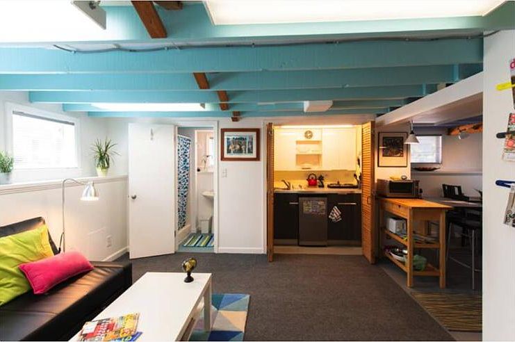 Living area with door to Bathroom & Kitchenette