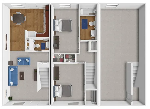 Floor plan 2 Bedroom Townhome with Basement