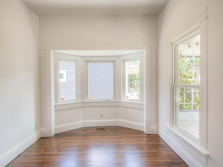 View of front bedroom/office from living room.