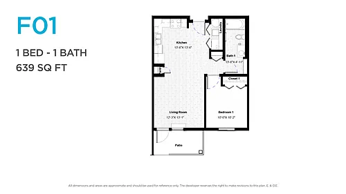 Floor plan One Bedroom One Bath