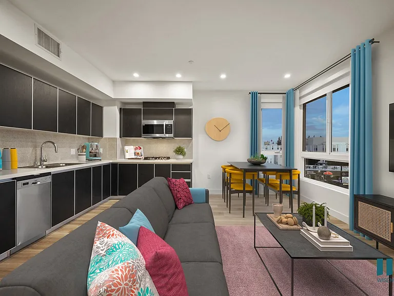 Open-Concept Kitchen, Dining, and Living Room with Large-Size Windows - Willow Floor Plan