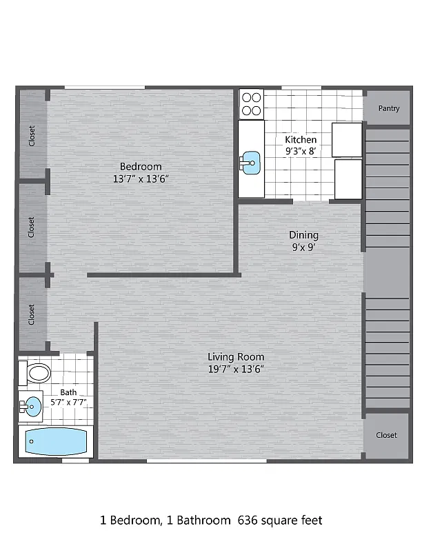 Floor plan 1BR/1BA