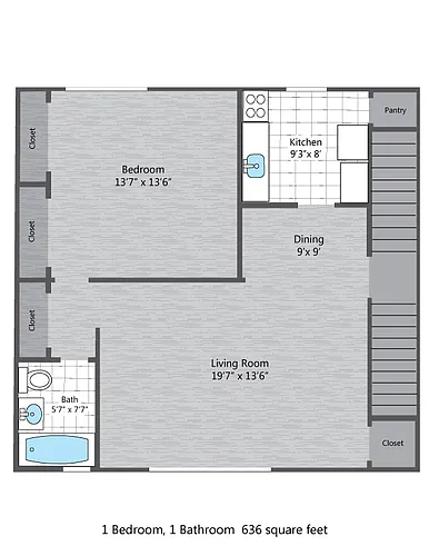 Floor plan 1BR/1BA