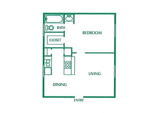 Floor plan One Bedroom - One Bath