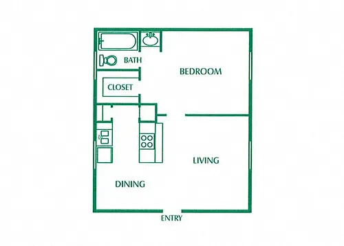 Floor plan One Bedroom - One Bath