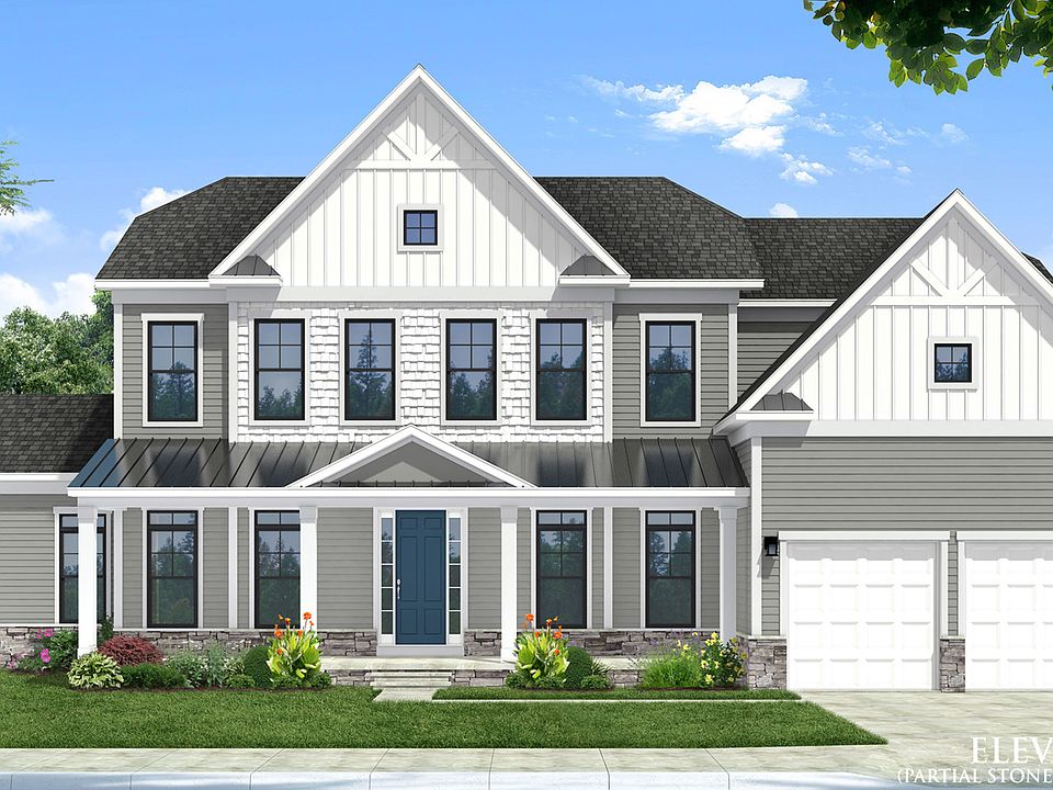 Creighton Elevation 3 with Partial Stone and Optional In-Law Suite with Black Windows