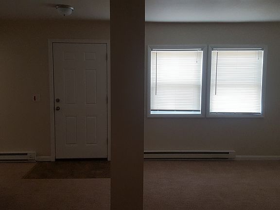 living room showing front door