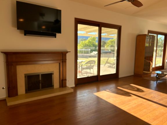 Indoor/outdoor entertaining with living room opening onto patio