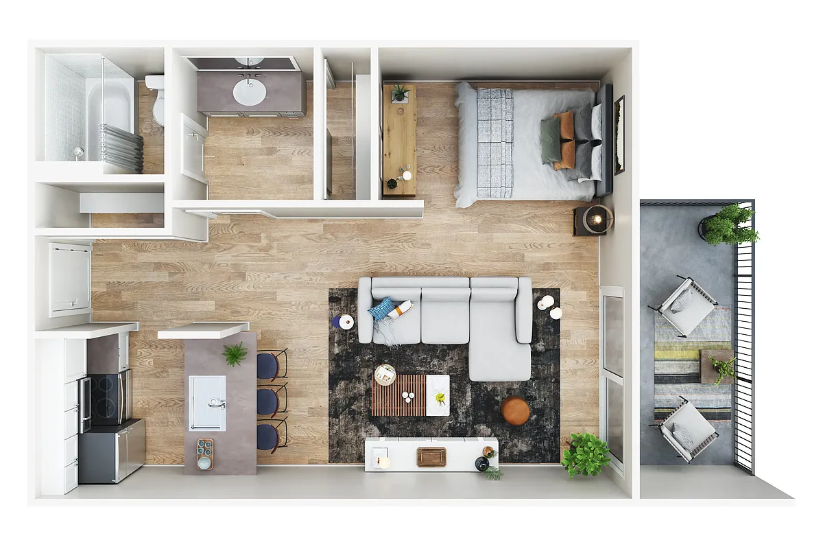 Floor plan Studio Renovated