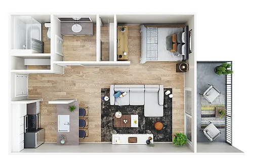 Floor plan Studio Renovated