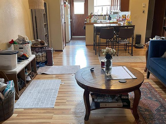 View from the entry of Open Concept upstairs.

Bathroom on the far right. Both upstairs rooms are to the right.