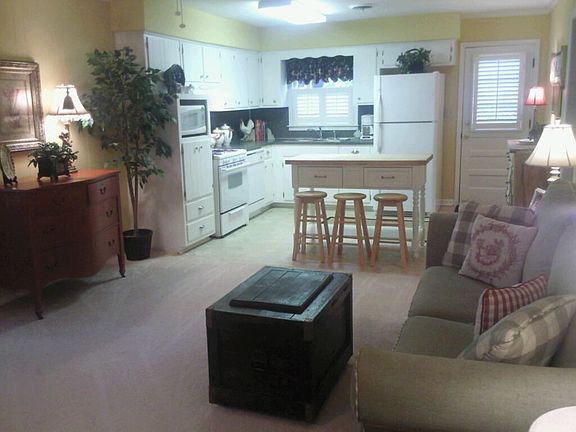 family room with view of kitchen