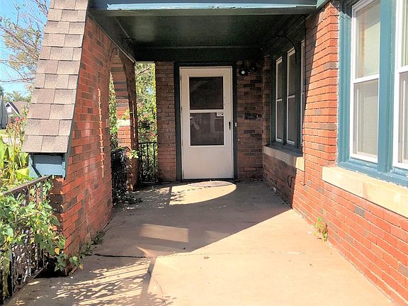 Front porch offers both evening shade and bright sunlight.
