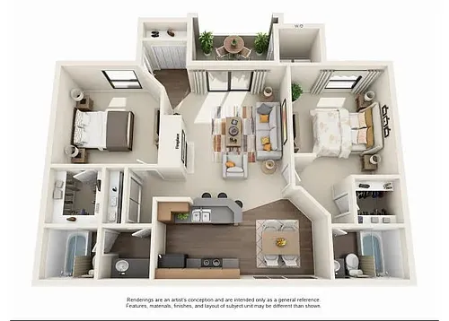 Floor plan 2 Bedroom Renovated
