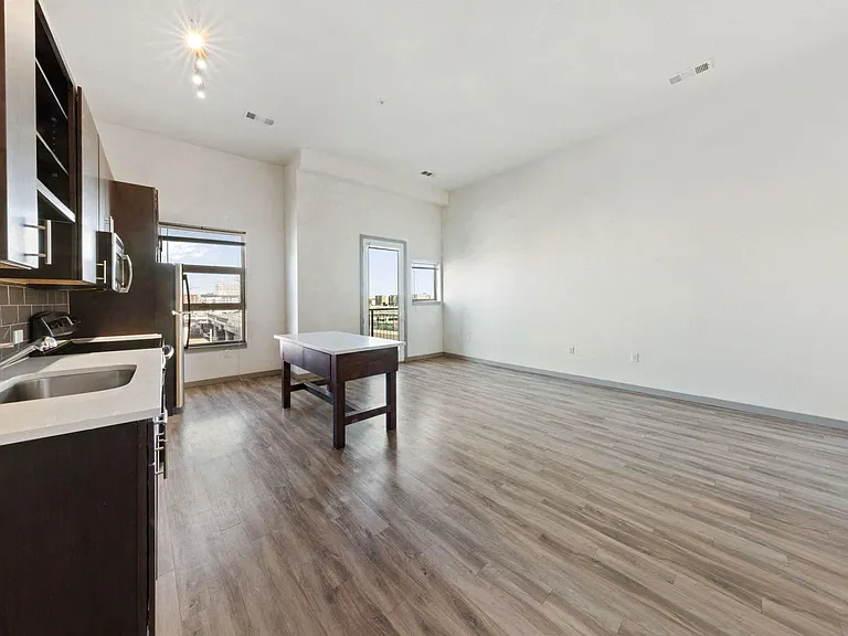 Open concept living and dining area
