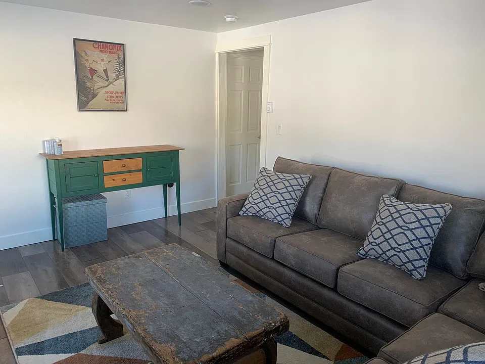Living room with queen pull out bed