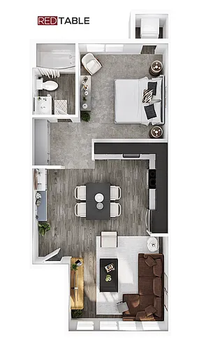 Floor plan 1BR/1BA - A1