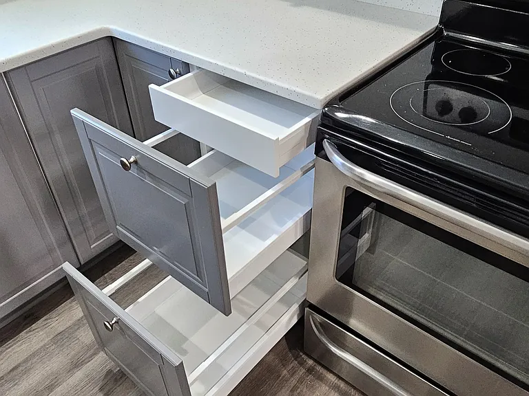 Slide outs with hidden drawer