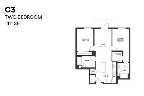 Floor plan Two Bedroom C3
