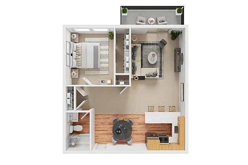 Floor plan 1 Bed 1 Bath