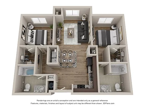 Floor plan 2/2 Bedroom