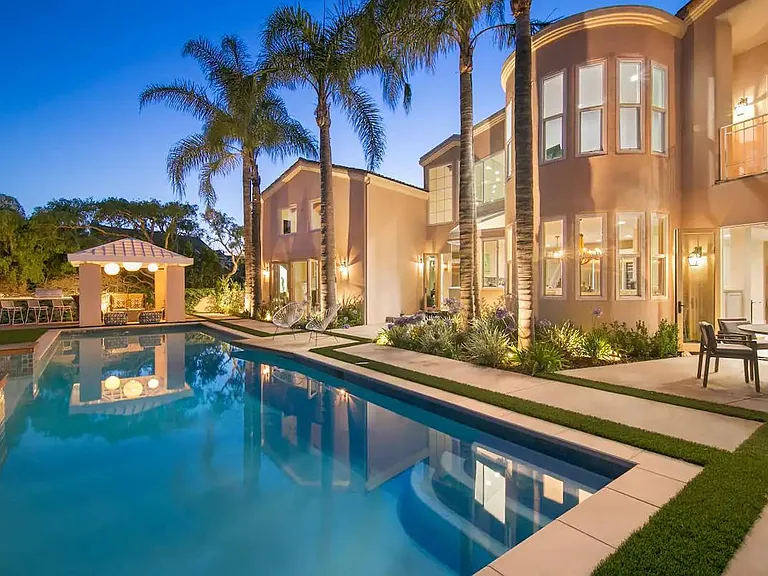 A California Dream lined with palm trees.