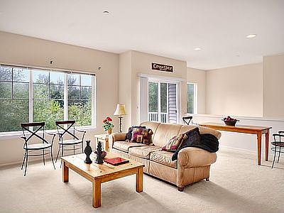 Abundant windows provide ample natural light.