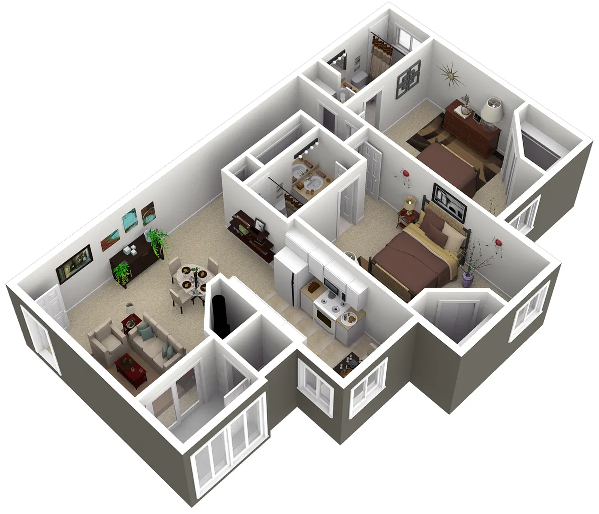 Floor plan 2x2B