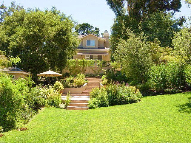 House from backyard lawn