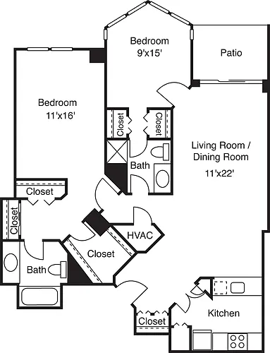 Floor plan 2 Bedrooms D