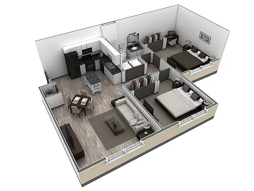 Floor plan 2-1 BR Retreat Overlook