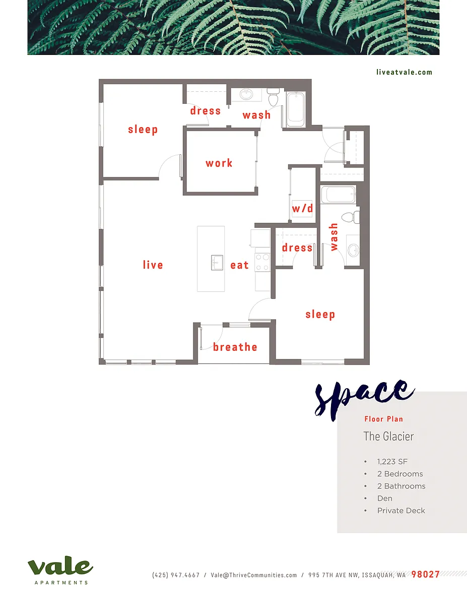 Floor plan 2x2 + Den - A