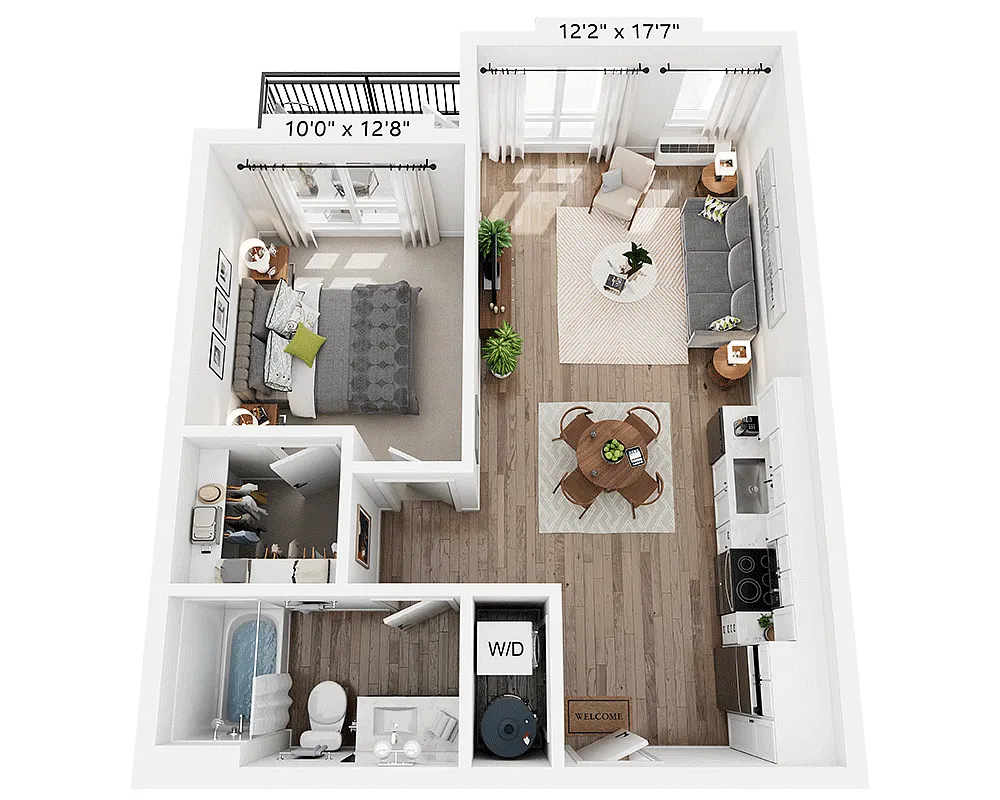 Floor plan One Bedroom - A1B