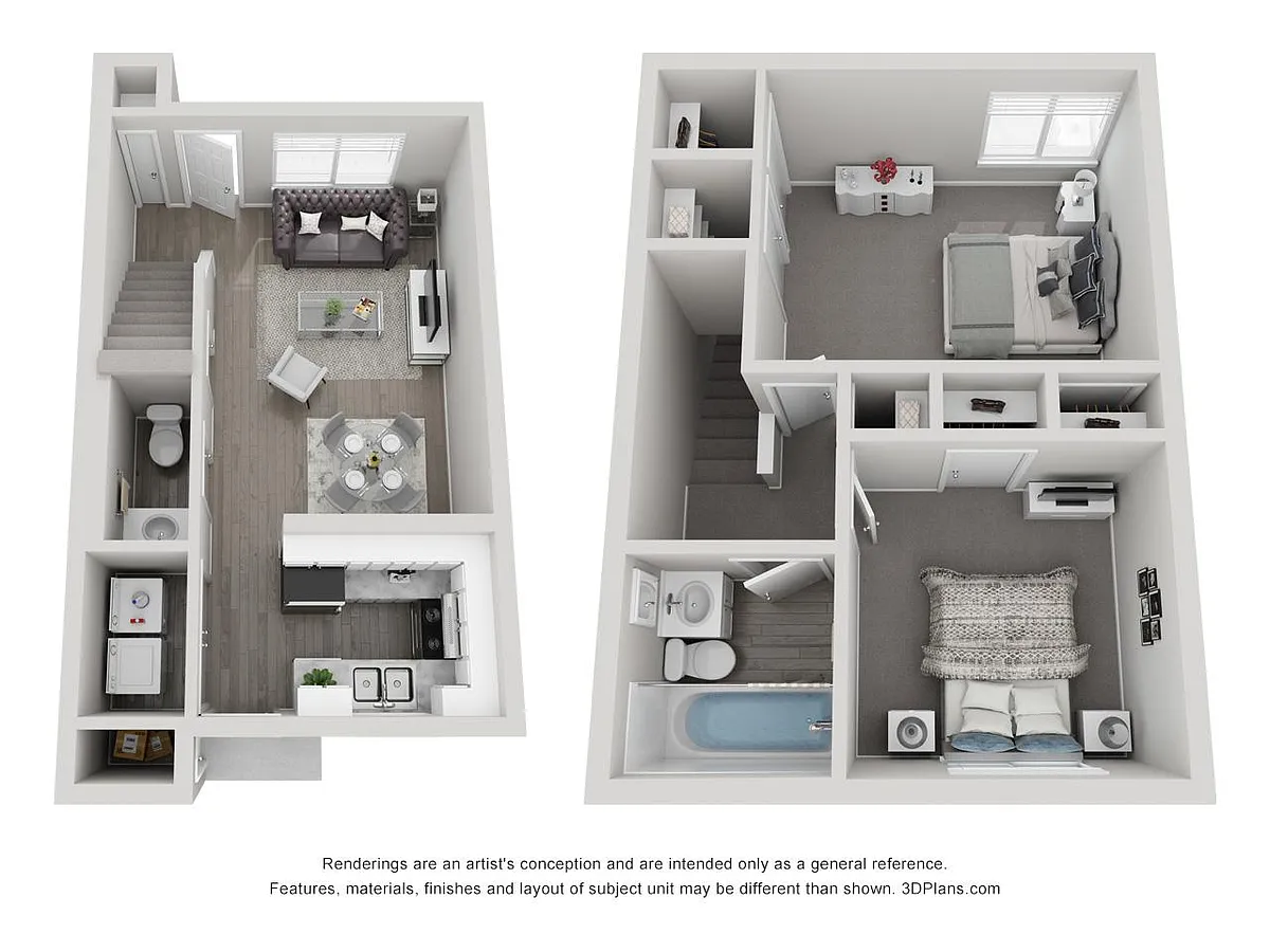 Floor plan Two Bedroom Townhome