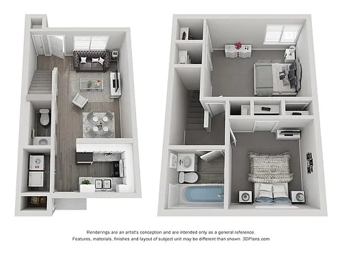 Floor plan Two Bedroom Townhome