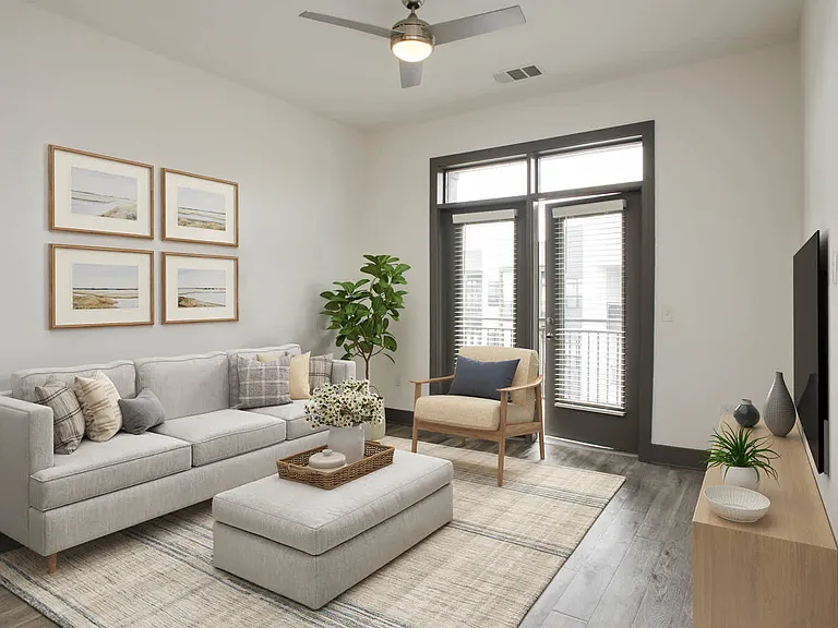 Living Room with Balcony and Hard Surface Flooring