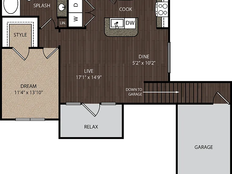 1 bedroom, 1 bathroom, 2nd floor 1 bedroom, 1 bathroom, 2nd floor