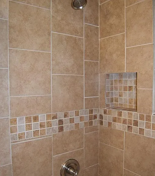 Shower/tub with updated tile.