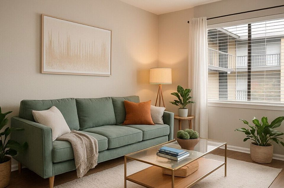 Stylish living room with bright windows and comfortable layout.
Sala elegante con ventanas amplias y diseno comodo.