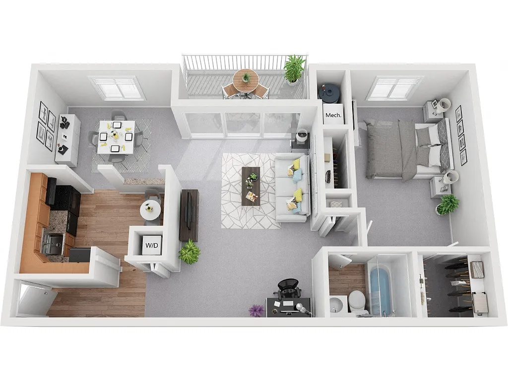Floor plan 1 Bedroom 1 Bath