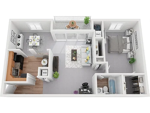 Floor plan 1 Bedroom 1 Bath