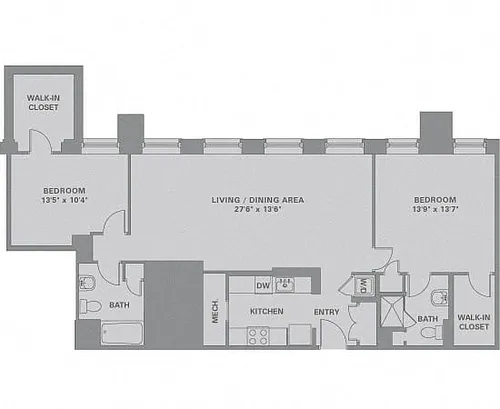 Floor plan 2 Bed/2 Bath-B16