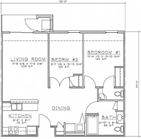 Floor plan 2 Bedroom Unit